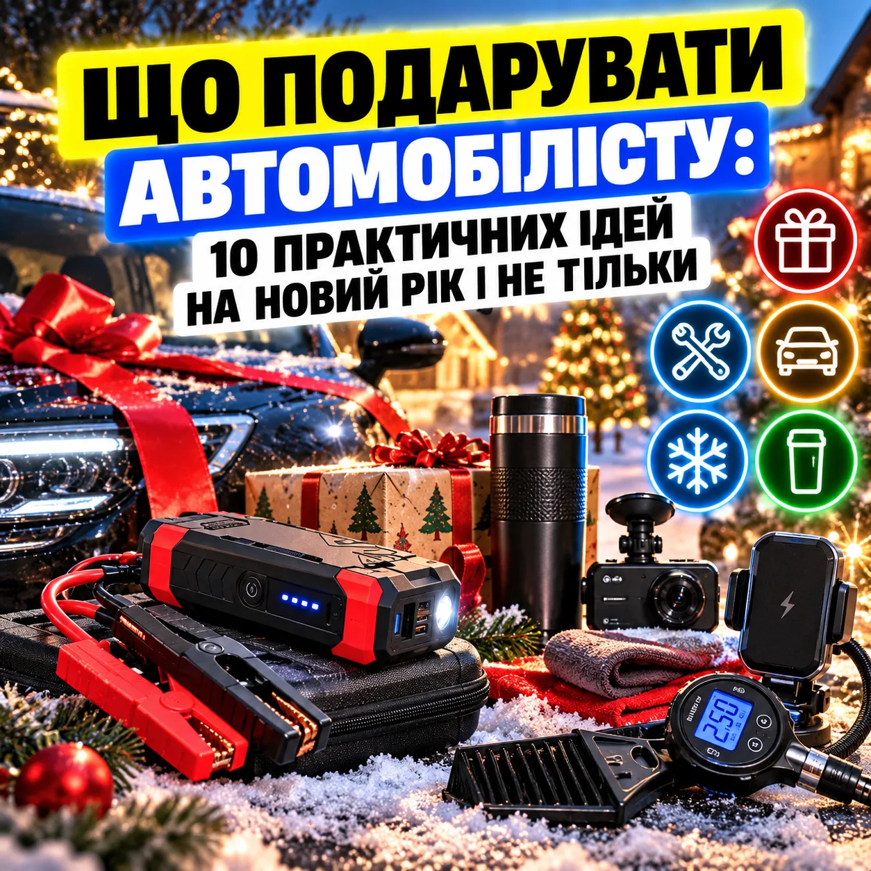 Полезные подарки для автомобилиста: компрессор, пылесос, подушка с подогревом